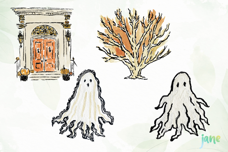Watercolor Brush Doodle Halloween