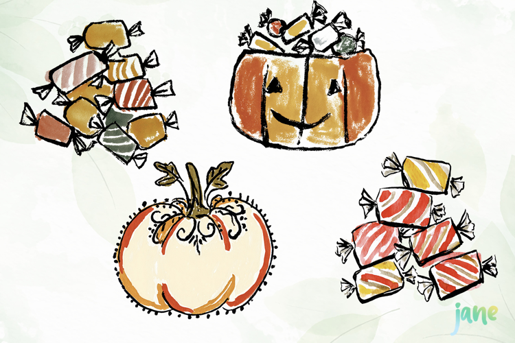 Watercolor Brush Doodle Halloween