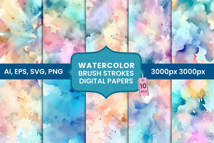 watercolor brush strokes digital papers, watercolor textures