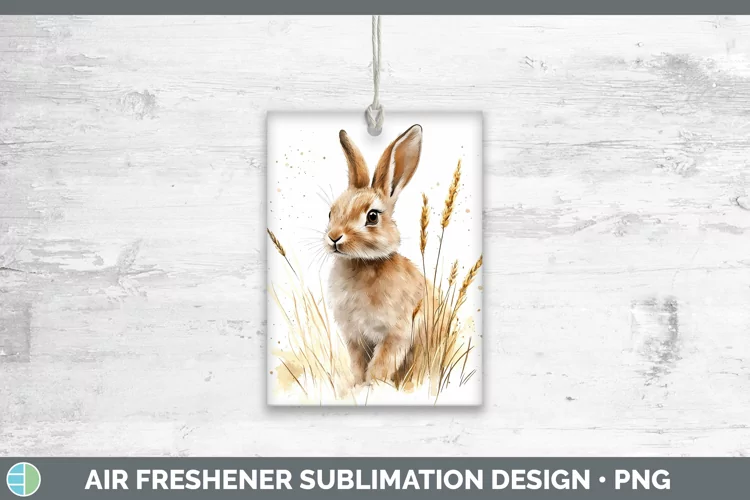 Watercolor Bunny Air Freshener Sublimation Car Freshener Des
