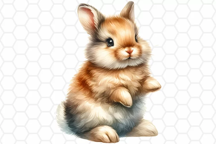 Watercolor Bunny Clipart, Rabbit PNG
