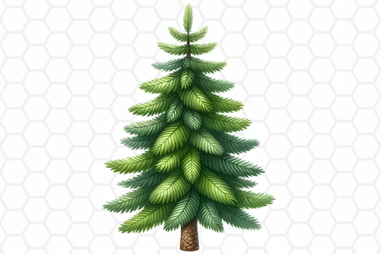 Watercolor Pine Tree Clipart, Sublimation PNG