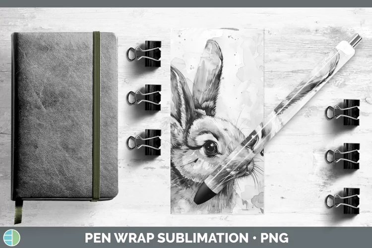 Watercolor Bunny Pen Wrap Sublimation Epoxy Pen Designs
