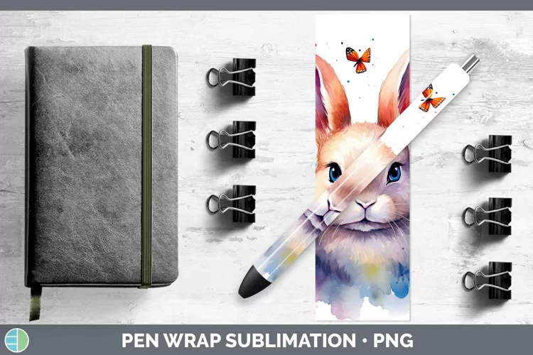 Watercolor Bunny Pen Wrap Sublimation Epoxy Pen Designs