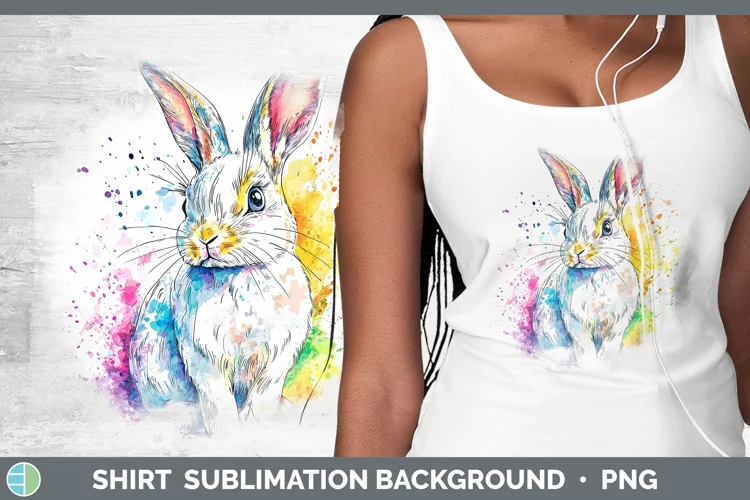 Watercolor Bunny Shirt Sublimation Sublimation Background De