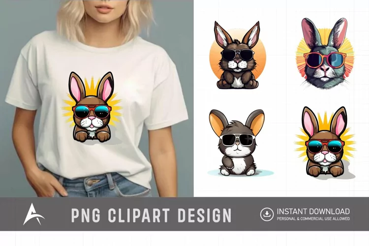 Watercolor Bunny Clipart,Cute Bunny Watercolor Illustration