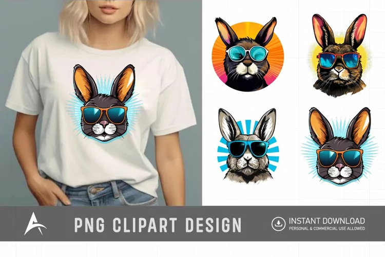 Watercolor Bunny Clipart,Cute Bunny Watercolor Illustration