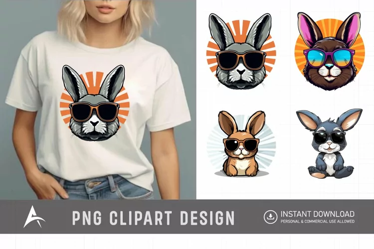 Watercolor Bunny Clipart,Cute Bunny Watercolor Illustration