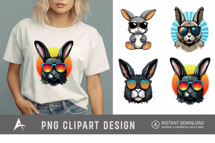 Watercolor Bunny Clipart,Cute Bunny Watercolor Illustration