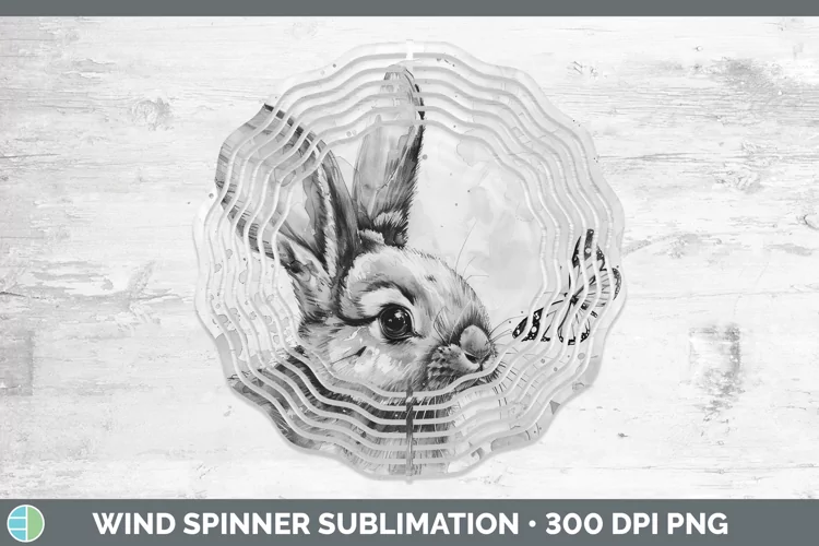 Watercolor Bunny Wind Spinner Sublimation Spinner Designs