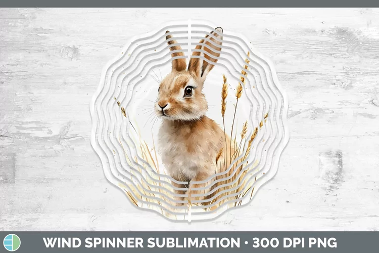 Watercolor Bunny Wind Spinner Sublimation Spinner Designs