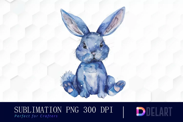 Bunny With Star Watercolor Clipart