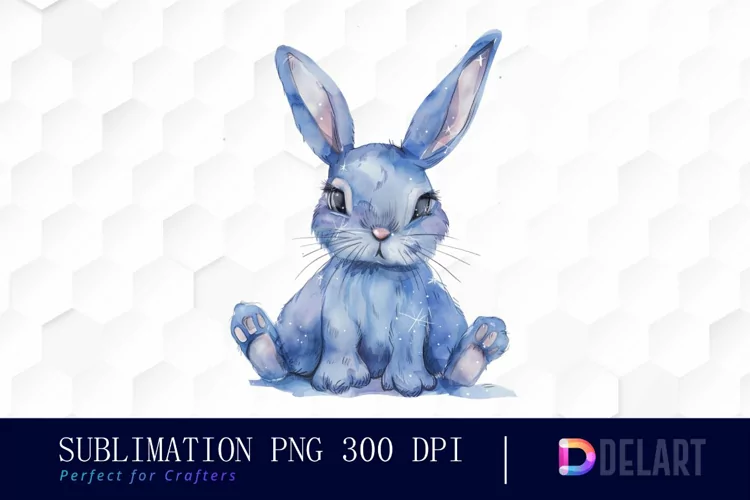 Bunny With Star Sublimation PNG Clipart