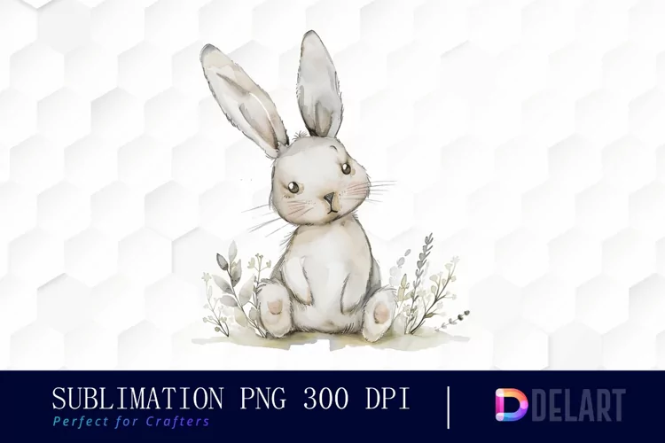 Bunny With Star Illustration Clipart