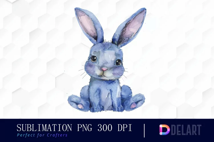 Bunny With Star Watercolor Clipart