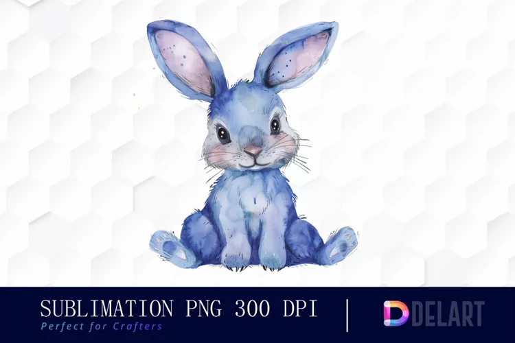 Bunny With Star Watercolor Clipart