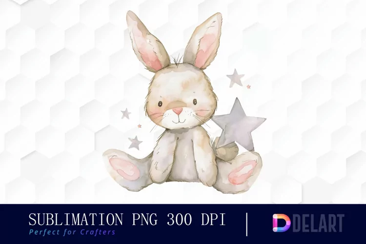 Bunny With Star Graphics Clipart