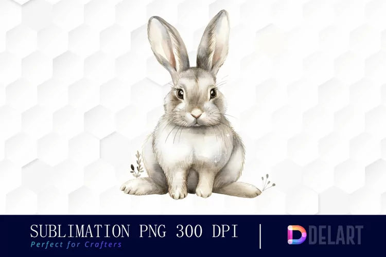 Bunny With Star Illustration Clipart