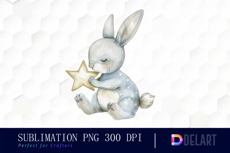 Bunny With Star Graphics Clipart