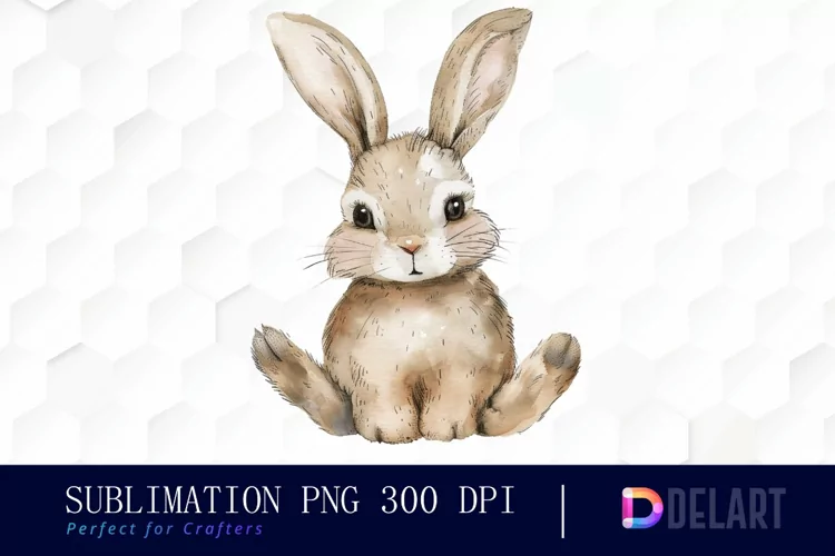 Bunny With Star Sublimation PNG Clipart