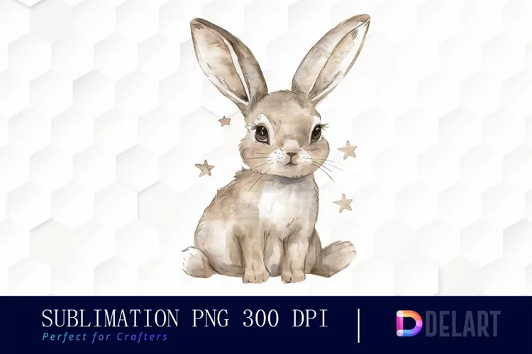 Bunny With Star Graphics Clipart