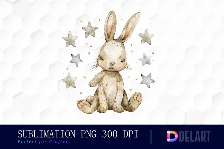 Bunny With Star Graphics Clipart example image 1