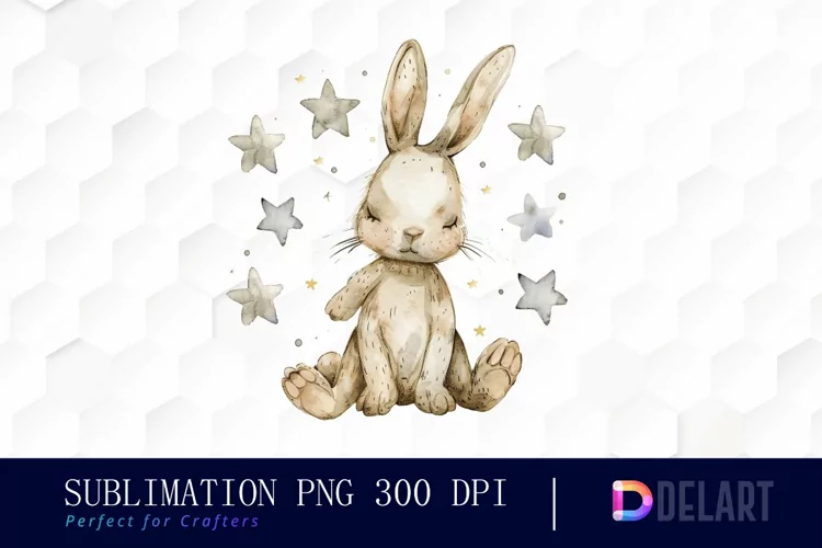 Bunny With Star Graphics Clipart