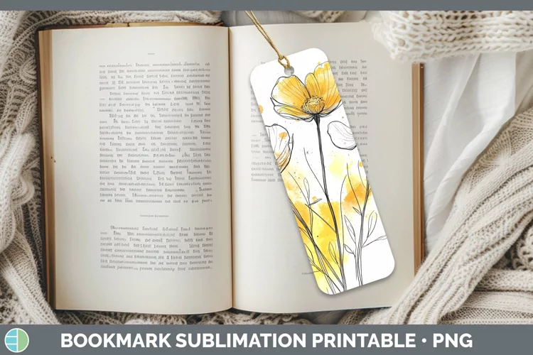Watercolor Buttercup Bookmark Sublimation Printable Designs