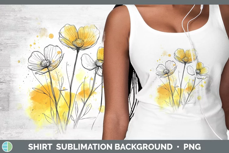 Watercolor Buttercup Shirt Sublimation Sublimation Backgroun