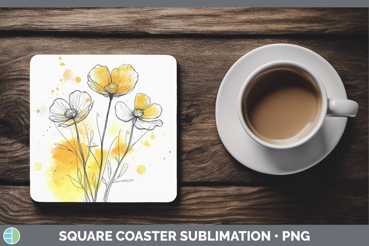 GorgeousWatercolor Square Coaster design.