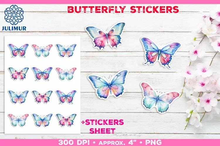 Charming Butterfly Stickers Printable Decorative Design