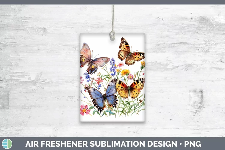 Watercolor Butterfly Air Freshener Sublimation Car Freshener