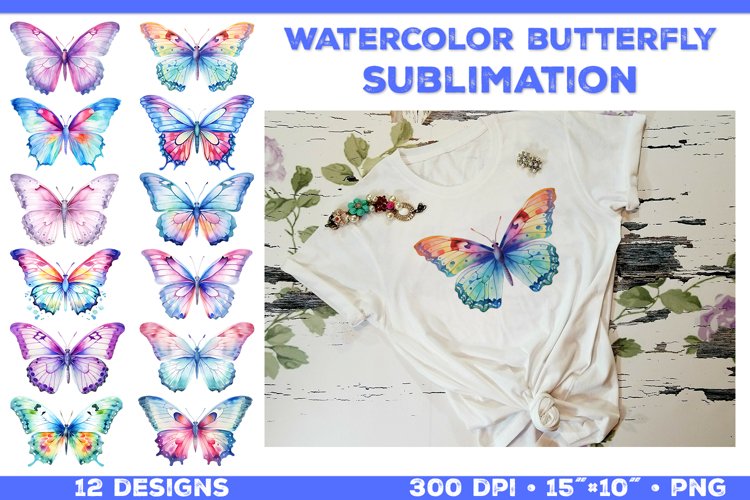 Watercolor Butterfly Clipart Image 19