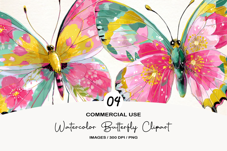 Watercolor Butterfly Clipart
