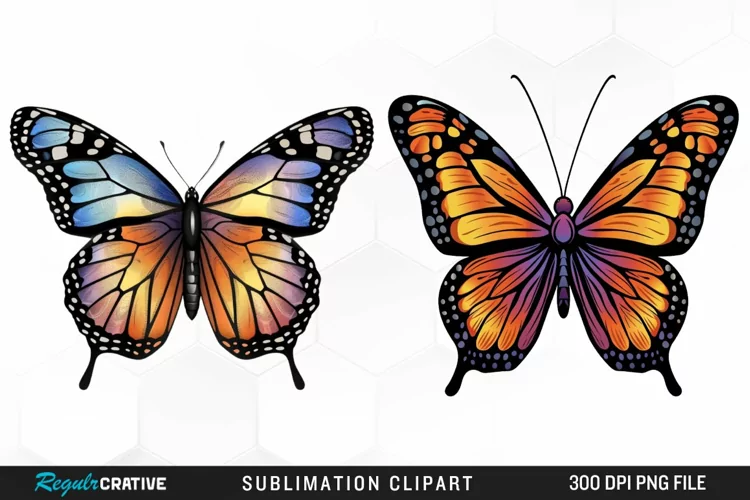 Watercolor Butterfly Illustration Clipart