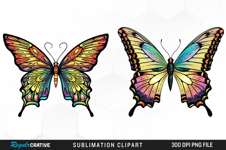 Watercolor Butterfly PNG Set Clipart