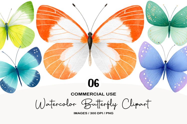 Watercolor Butterfly Clipart PNG