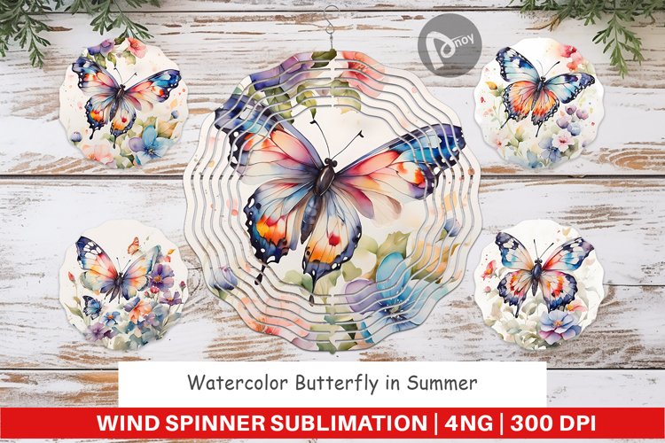 Wind Spinner Watercolor Butterfly