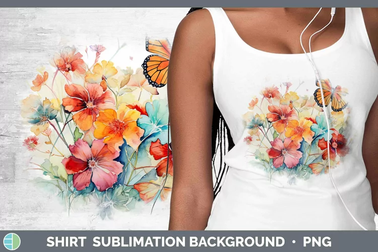 Watercolor Butterfly Shirt | Sublimation Background Designs
