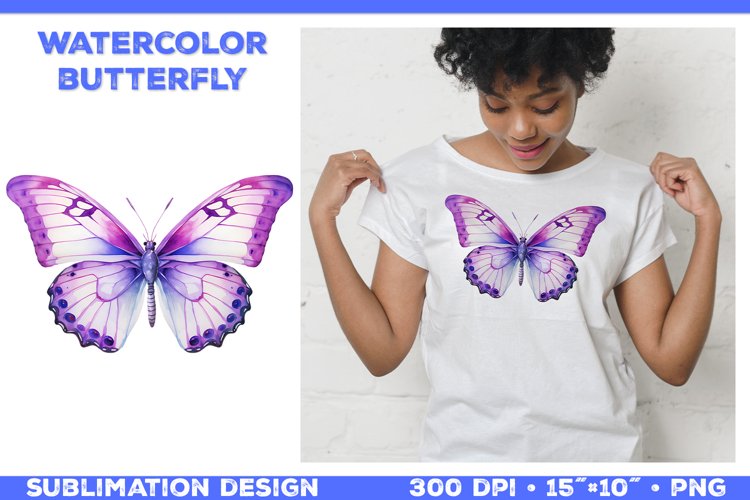Watercolor Butterfly Clipart Image 3