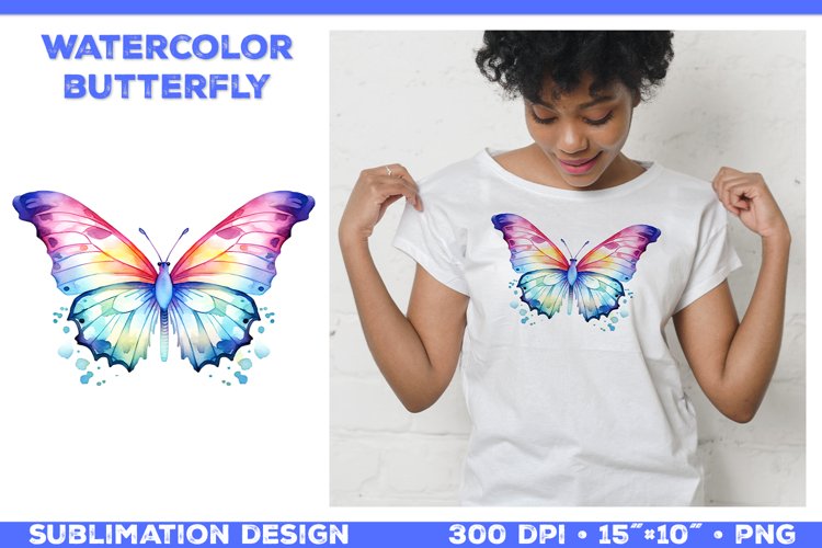 Watercolor Butterfly Clipart Image 13