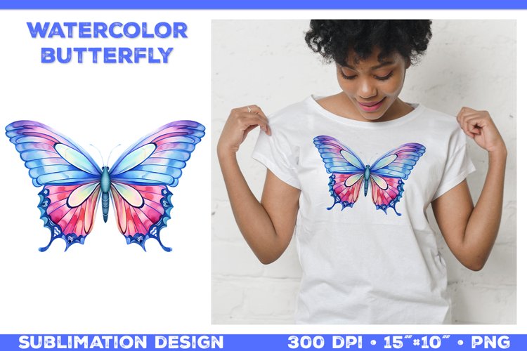 Watercolor Butterfly Clipart Image 5