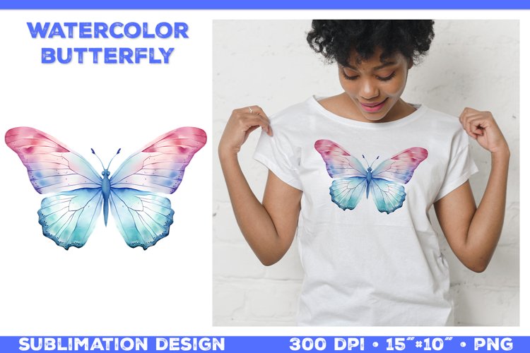 Watercolor Butterfly Clipart Image 11