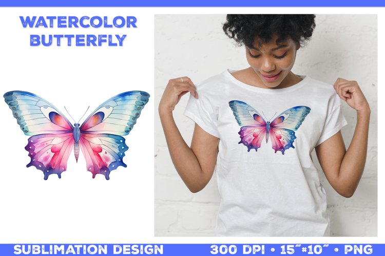 Watercolor Butterfly Clipart Image 12