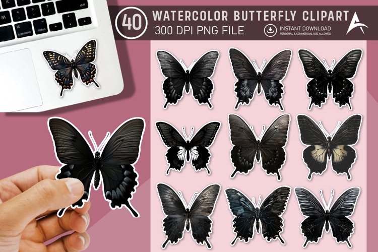 Watercolor Butterfly Clipart Image 12
