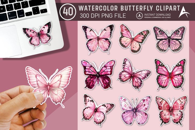 Watercolor Butterfly Clipart Image 10