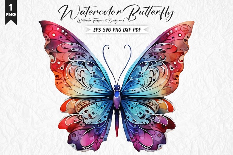 Watercolor Butterfly Sublimation Clipart PNG Design