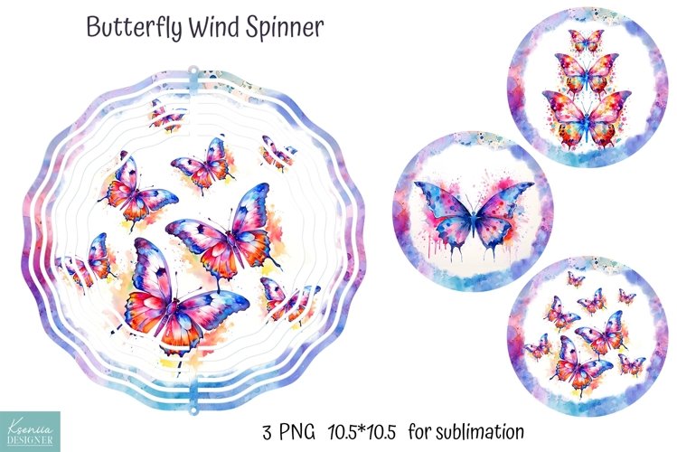 Summer Wind Spinner Sublimation|Watercolor Rainbow Design