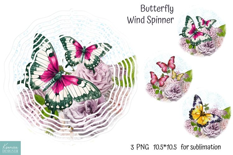 watercolor butterfly wind spinner sublimation