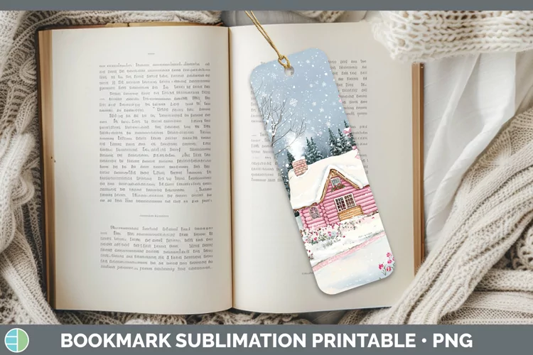 Watercolor Cabin Bookmark Sublimation Printable Designs